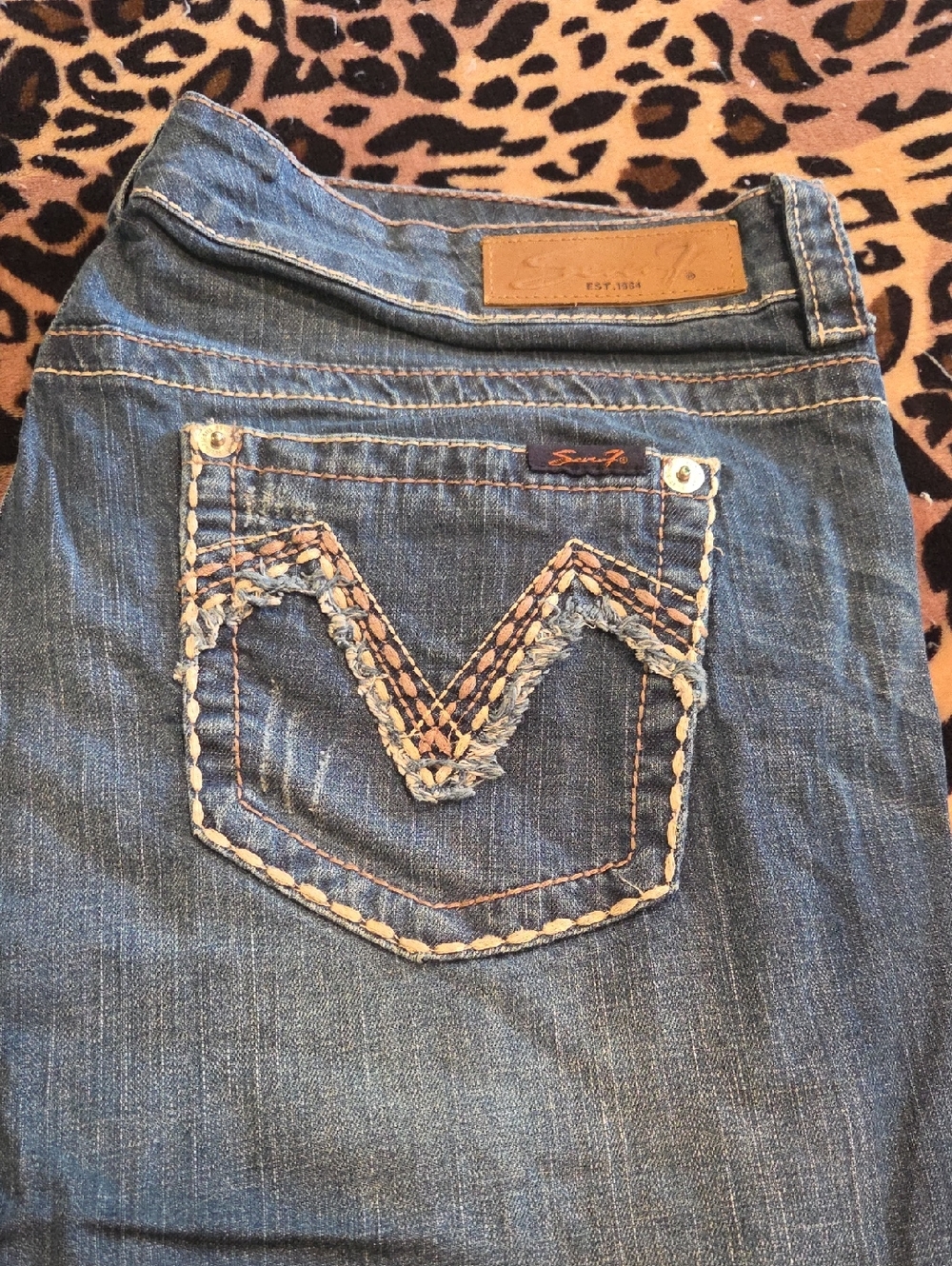 Lucky Brand Blue Boot Cut Jeans with Embroidered Pocket